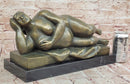 Reclining Nude Woman Bronze Sculpture – Botero Style Art