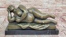 Reclining Nude Woman Bronze Sculpture – Botero Style Art