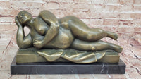 Reclining Nude Woman Bronze Sculpture – Botero Style Art