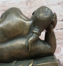 Reclining Nude Woman Bronze Sculpture – Botero Style Art