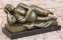 Reclining Nude Woman Bronze Sculpture – Botero Style Art