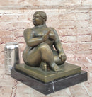 Fernando Botero Seated Woman Bronze on Marble Base