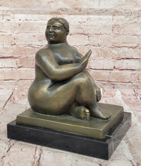 Fernando Botero Seated Woman Bronze on Marble Base