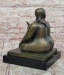 Fernando Botero Seated Woman Bronze on Marble Base