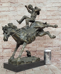 Bucking Bronco Cowboy Sculpture – Bronze Horse Art