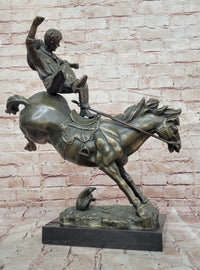 Bucking Bronco Cowboy Sculpture – Bronze Horse Art