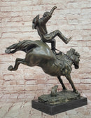 Bucking Bronco Cowboy Sculpture – Bronze Horse Art