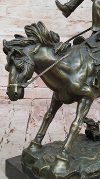 Bucking Bronco Cowboy Sculpture – Bronze Horse Art