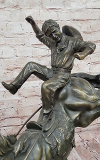 Bucking Bronco Cowboy Sculpture – Bronze Horse Art