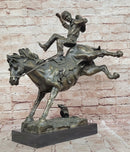 Bucking Bronco Cowboy Sculpture – Bronze Horse Art