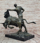 Bronze Matador and Bull Sculpture on Marble Base