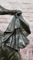 Bronze Matador and Bull Sculpture on Marble Base