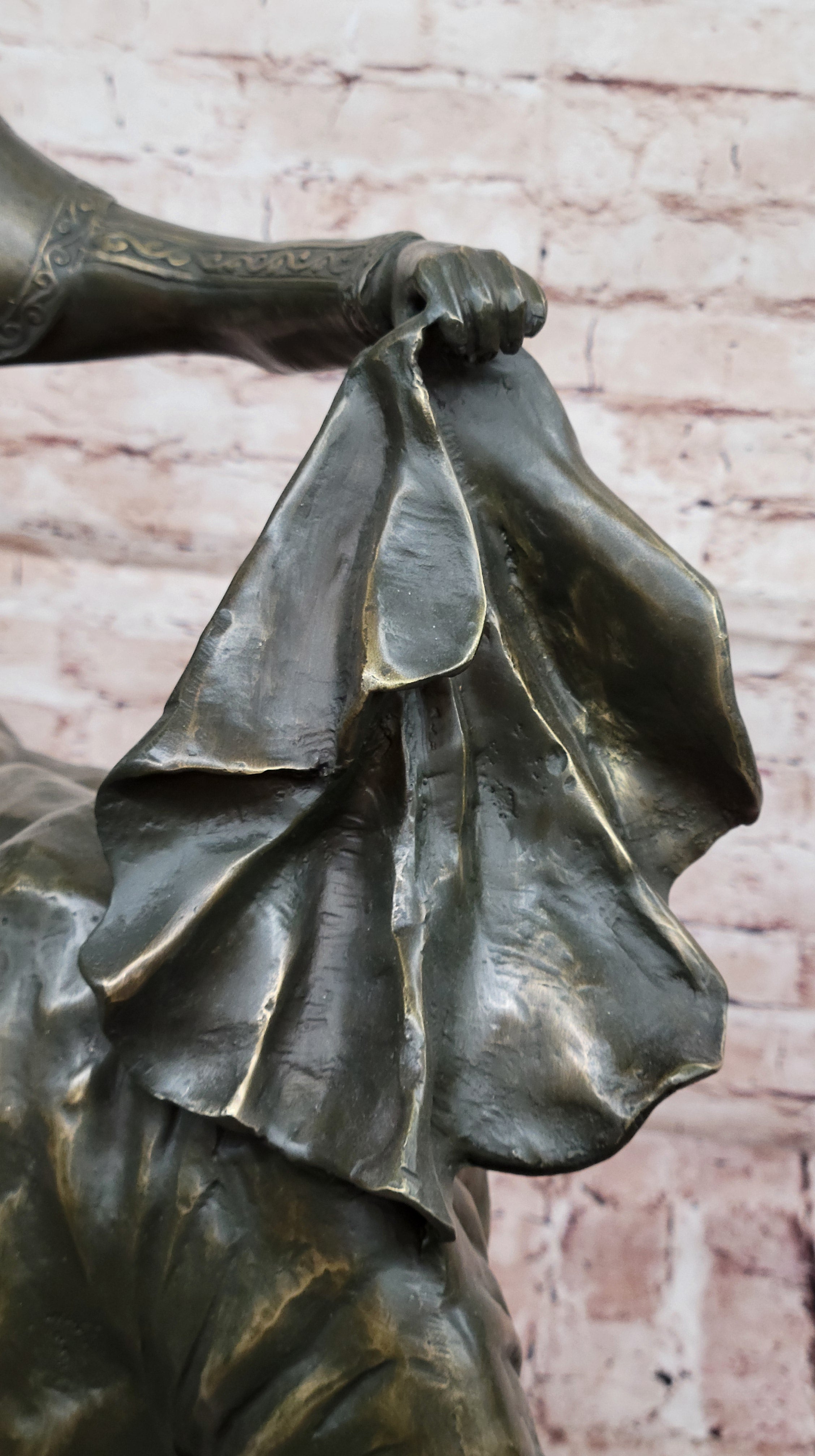 Bronze Matador and Bull Sculpture on Marble Base