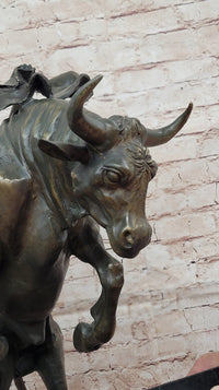 Bronze Matador and Bull Sculpture on Marble Base