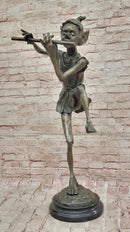 Irish Bronze Sculpture – Dancing Leprechaun Playing Flute
