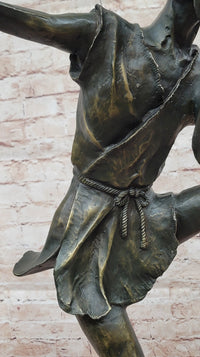 Irish Bronze Sculpture – Dancing Leprechaun Playing Flute