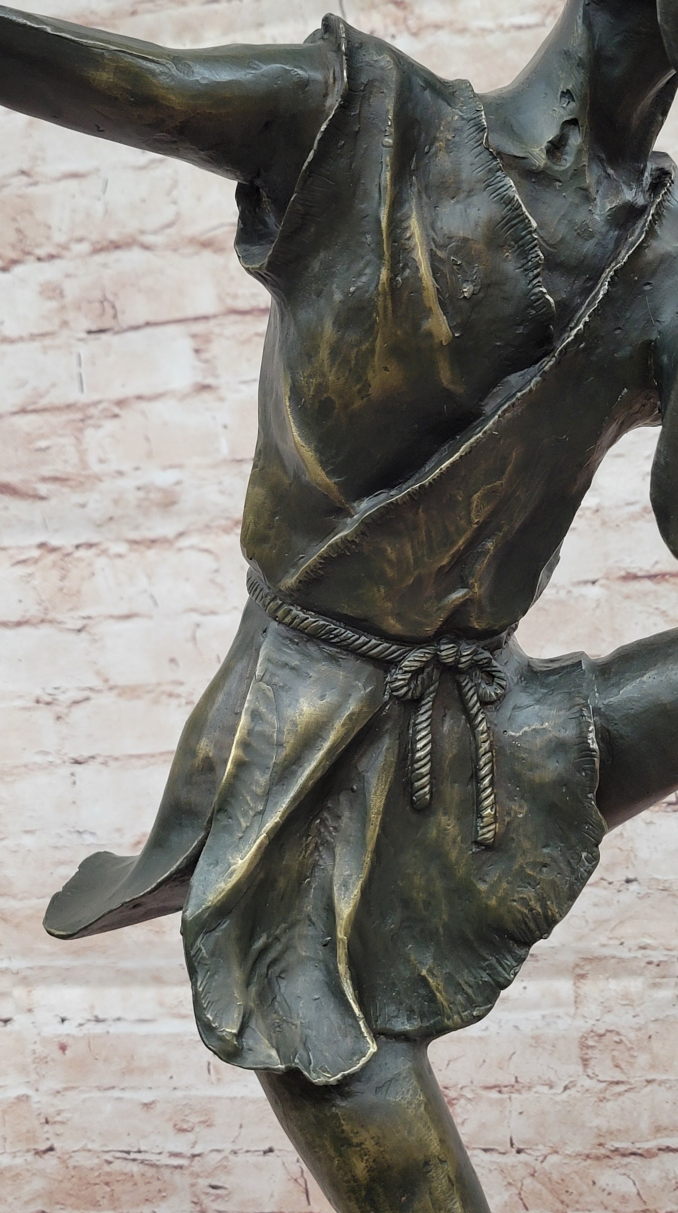 Irish Bronze Sculpture – Dancing Leprechaun Playing Flute