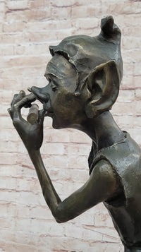 Irish Bronze Sculpture – Dancing Leprechaun Playing Flute
