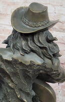 Bronze Country Singer Musician Bust - Cowgirl Guitar Sculpture