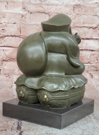 Bronze Sculpture Seated the Happy Laughing Maitreya Buddha Signed Artwork Art