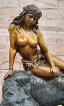 Bronze Jungle Girl Reclining on Tiger - Art Deco