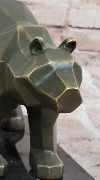 Bronze Bear Geometric Modern Wildlife Sculpture Numbered