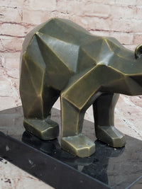 Bronze Bear Geometric Modern Wildlife Sculpture Numbered