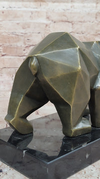 Bronze Bear Geometric Modern Wildlife Sculpture Numbered
