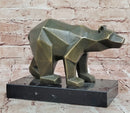 Bronze Bear Geometric Modern Wildlife Sculpture Numbered