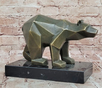 Bronze Bear Geometric Modern Wildlife Sculpture Numbered