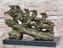 Eight Galloping Horses Bronze Sculpture Signed M. Lopez