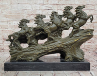 Eight Running Horses Bronze Sculpture by Milo