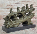 Eight Running Horses Bronze Sculpture by Milo