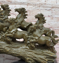 Eight Running Horses Bronze Sculpture by Milo