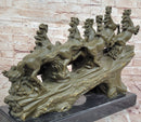 Eight Running Horses Bronze Sculpture by Milo