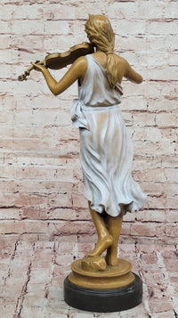 Bronze Violinist – Graceful Woman Playing Violin