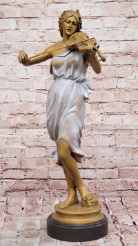 Bronze Violinist – Graceful Woman Playing Violin