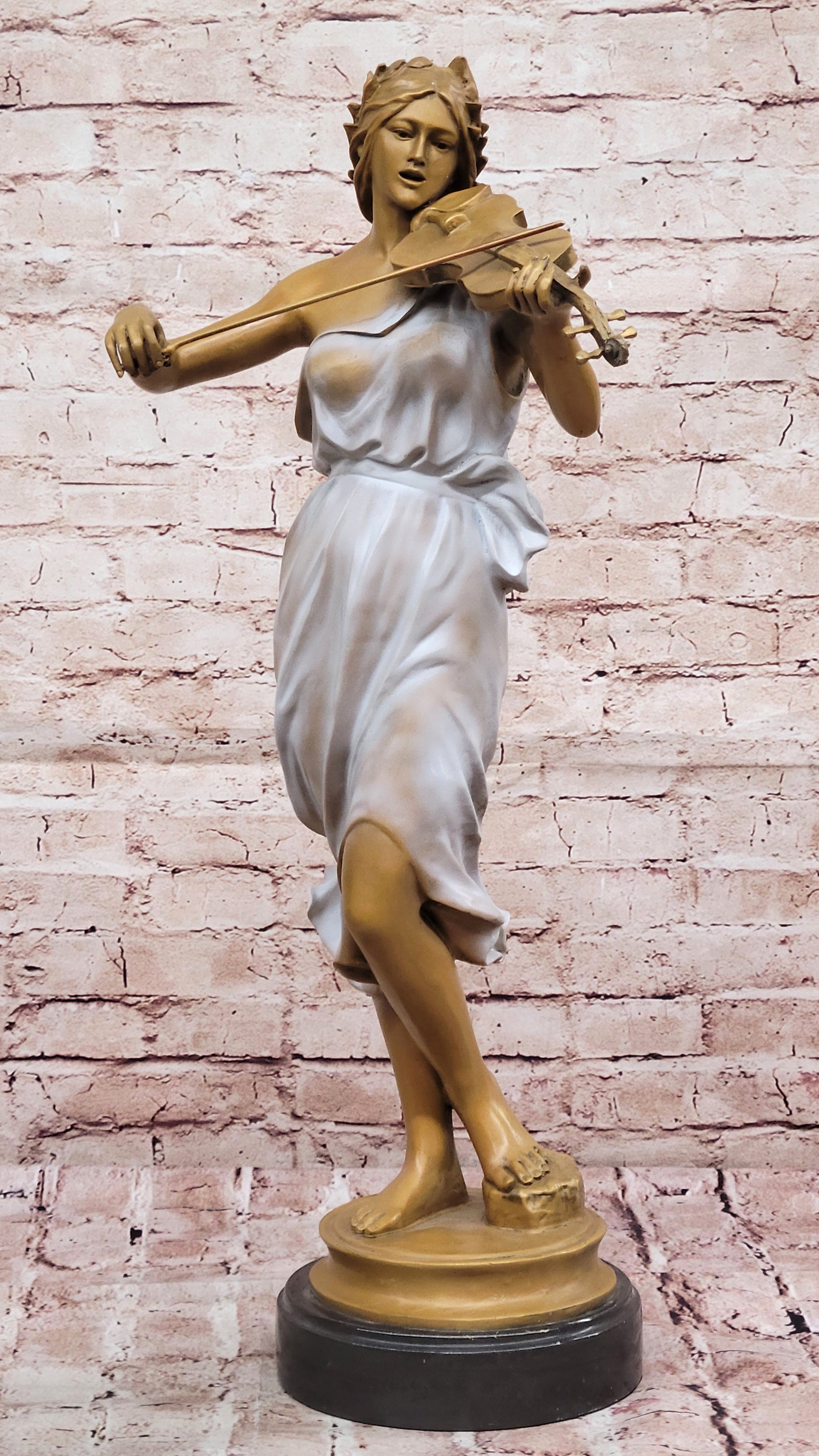 Bronze Violinist – Graceful Woman Playing Violin