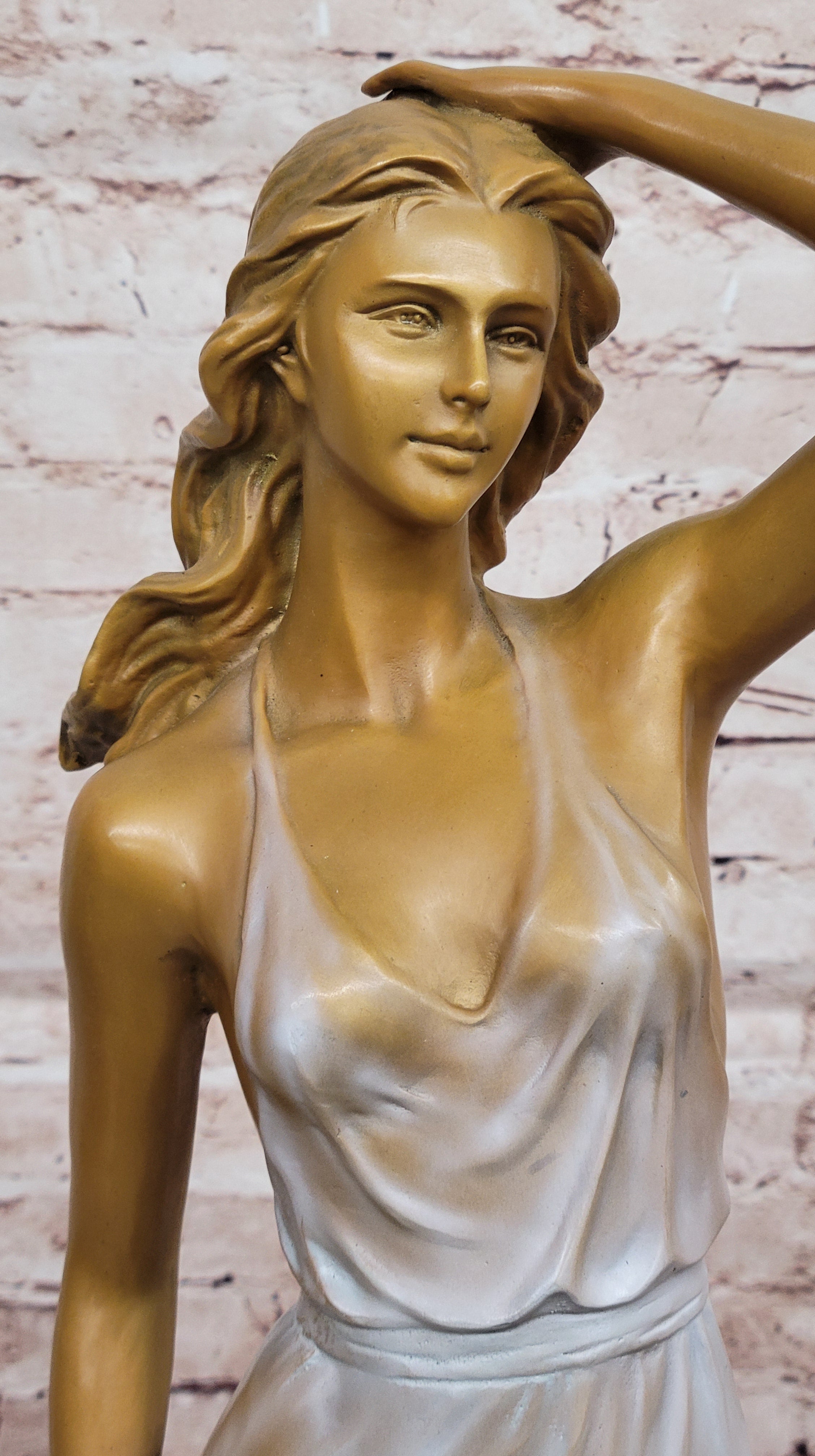 Bronze Woman Walking in Wind – Art Deco Style
