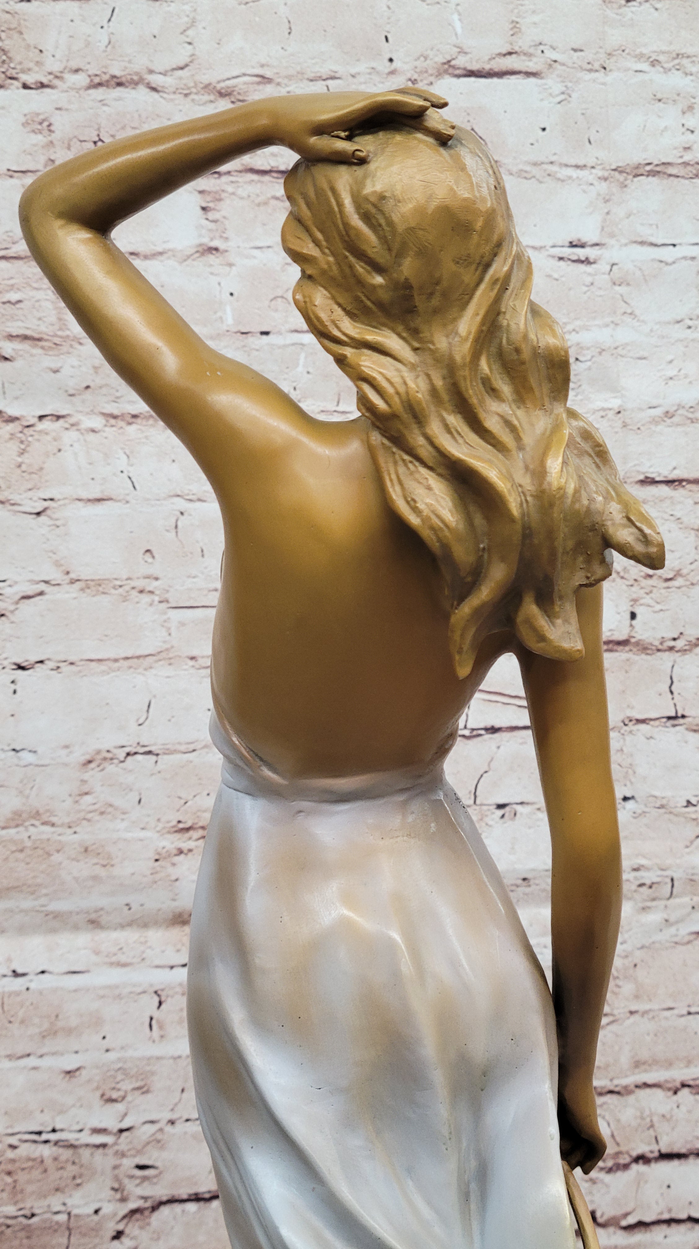Bronze Woman Walking in Wind – Art Deco Style