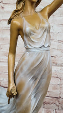 Bronze Woman Walking in Wind – Art Deco Style