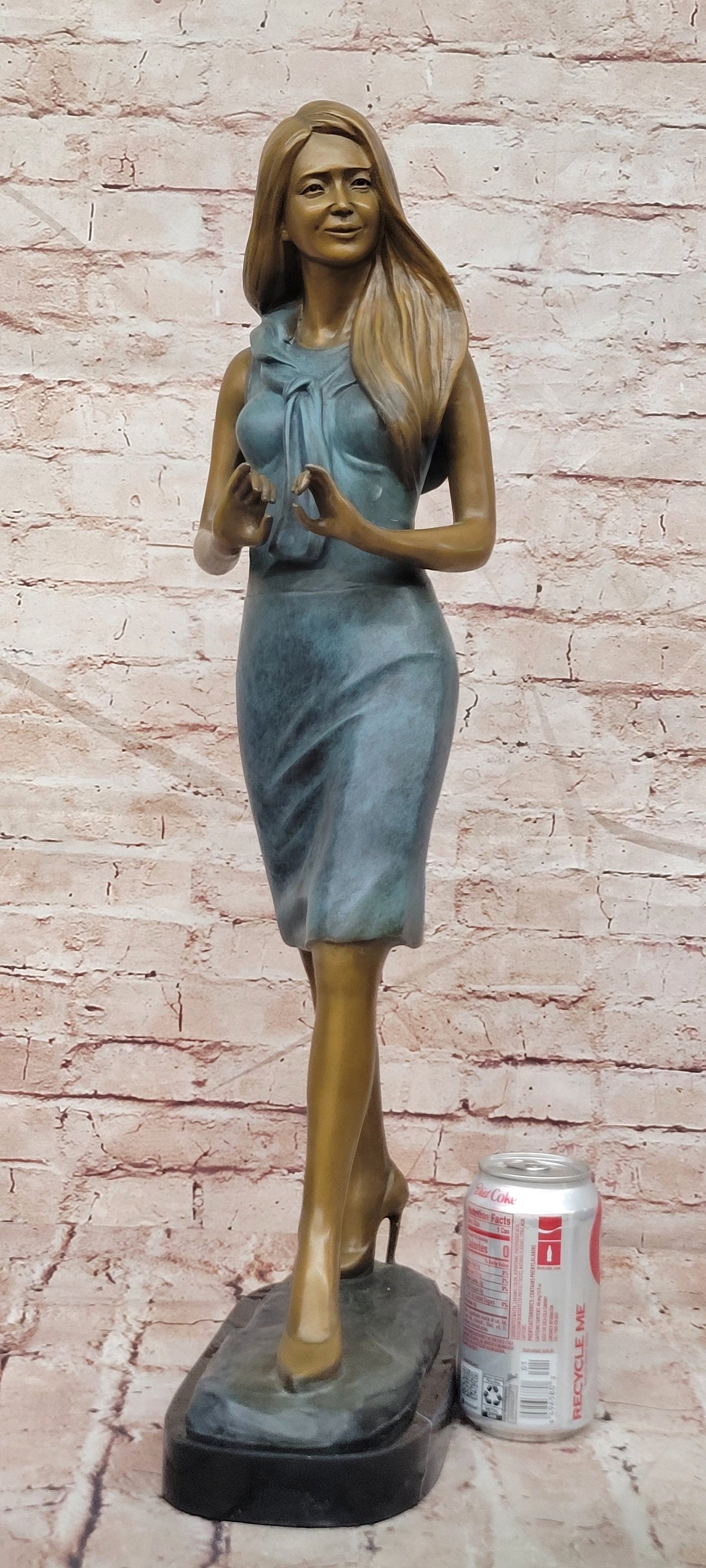 Genuine Bronze Sculpture Elegant Teacher Fashion Model Signed Original Artwork