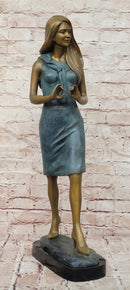 Genuine Bronze Sculpture Elegant Teacher Fashion Model Signed Original Artwork