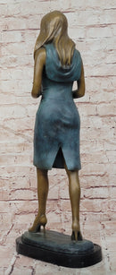 Genuine Bronze Sculpture Elegant Teacher Fashion Model Signed Original Artwork