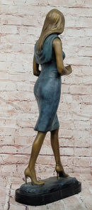 Genuine Bronze Sculpture Elegant Teacher Fashion Model Signed Original Artwork