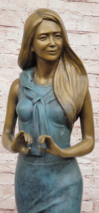 Genuine Bronze Sculpture Elegant Teacher Fashion Model Signed Original Artwork