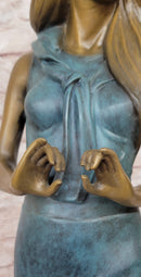 Genuine Bronze Sculpture Elegant Teacher Fashion Model Signed Original Artwork