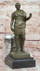Bronze Roman Emperor Sculpture on Marble Base by Aldo Vitaleh