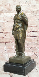 Bronze Roman Emperor Sculpture on Marble Base by Aldo Vitaleh