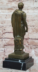 Bronze Roman Emperor Sculpture on Marble Base by Aldo Vitaleh